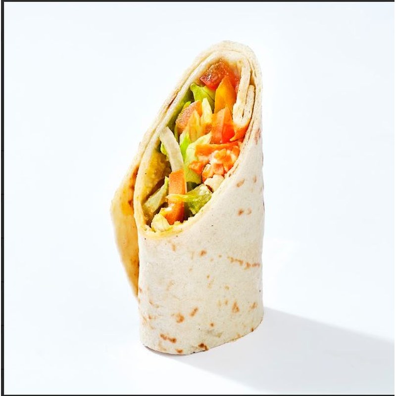 Wrap de légumes du soleil au houmous