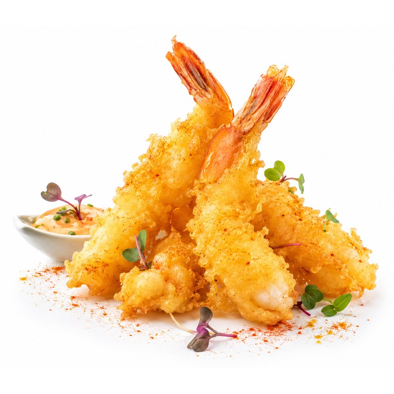 Tempura de gambas aux épices douces